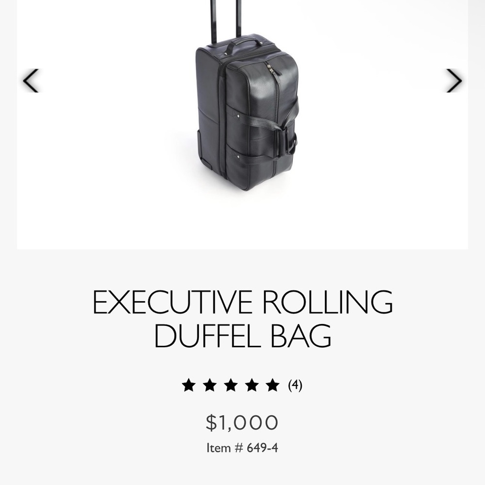 Black Executive Rolling Duffel Bag
